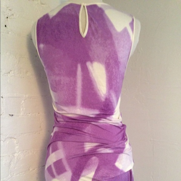 Halston Heritage Inkblot Ruched Bodycon Midi Dress - Picture 3 of 8